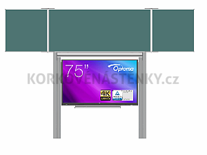 Interaktívna zostava s LCD panelmi (75&quot;) s prednou krycou tabuľou TRIPTYCH K pre popis fixem i kriedou na pylóne (240x100) - LCD PYL290 240-75XOPT5752-TRIPBZZZB