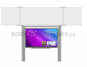 Interaktívna zostava s LCD panelmi (75&quot;) s prednou krycou tabuľou TRIPTYCH K pre popis fixem na pylóne (240x100) - LCD PYL290 240-75XOPT5752-TRIPBBBBB