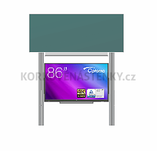 Interaktívna zostava s LCD panelmi (86&quot;) s prednou krycou tabuľou pre popis kriedou na pylóne (300x120) - LCD PYL320 300-86XOPT5862-ŠKOL