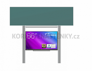 Interaktívna zostava s LCD panelmi (86&quot;) s prednou krycou tabuľou pre popis kriedou na pylóne (400x120) - LCD PYL320 400-86XOPT5862-ŠKOL