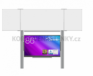 Interaktívna zostava s LCD panelmi (86&quot;) s prednou krycou tabuľou TRIPTYCH K pre popis fixem i kriedou na pylóne (240x120) - LCD PYL320 240-86XOPT5862-TRIPZBBBZ