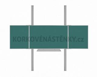 Magnetická tabuľa TRIPTYCH K/PYLON AL 200 x 120 cm - TR K 200/120 ZZZZZ + PY jedn