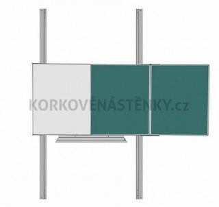 Magnetická tabuľa TRIPTYCH K/PYLON AL I. 200 x 120 cm - TR K 200/120 BZZZB + PY jedn