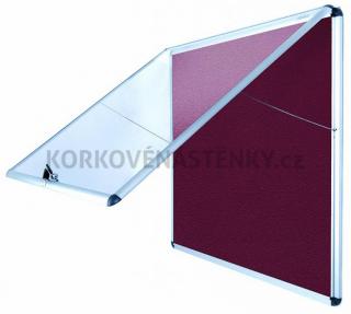 Nehorľavá textilná vitrína AL rám 924 x 653 mm (8xA4) - vínová