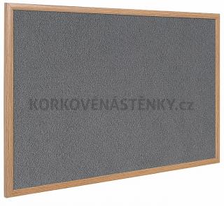 Textilná nástenka drevený rám 240 x 120 cm (sivá)