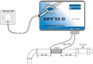 EZV 15 D 1/2  Zmäkčovač vody elektromagnetický elektronický