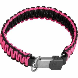 HS Obojok PARACORD, 3cm/40cm, ClicLock, ružový reflexný