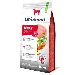 Krmivo EMINENT DOG ADULT 26/15, ľahko stráviteľné, pre dospelé psy malých a stredných plemien,15+2kg