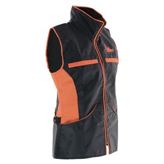 Vesta LARA bez kapucňe, s podšívkou, čiastočne nepremokavá, polyester, čierna+oranžová, XL