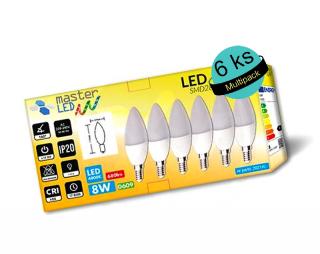 8W LED žiarovky 6ks,E147,4000K denná biela