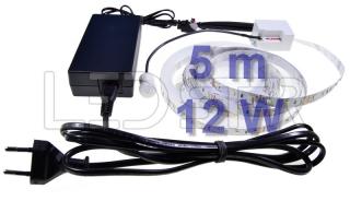 Ledstar osvetlenie s pohybovým senzorom  LED pásik 5m SMD3528 60LEDm 12Wm  adaptér