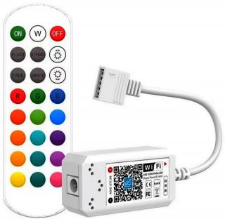 Ovládač RGB LED pásikov, WiFi, RF diaľkové ovládanie, 12V14W, 24V288W