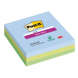 Bloček Post-it Super Sticky OASIS, veľkosť 101x101 mm XL, linajkové, 3 bločky po 70 lístkov