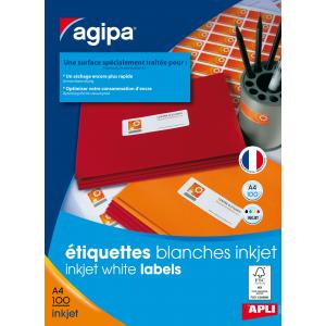 Etikety inkjet 63,5x33,9mm Agipa A4 100 hárkov