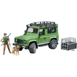 BRUDER LAND ROVER DEFENDER S FIGÚRKOU POĽOVNÍKA A PSA