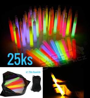 Svietiaca tyčinka 15 cm, 25ks Lightstick SPORT - Biela