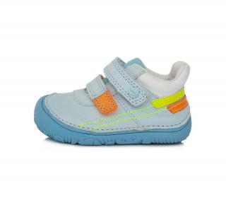 Chlapčenské kožené prechodné BAREFOOT topánky-Sky Blue  DDstep