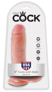 King Cock Dildo "King Cock"    8"  Balls