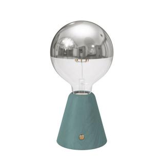 Stolná lampa na batérie Cabless01 so striebornou žiarovkou G125 1,3W Farba: modrozelená