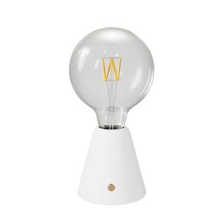 Stolná lampa na batérie Cabless01 so žiarovkou G125 1,3W Farba: biela