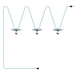 Vonkajšia svetelná reťaz na žiarovky 3xE27 do zásuvky Lumet Maioliche IP44 Farba: modrá, Žiarovka: so žiarovkou