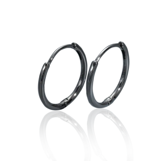 10439 Strieborné náušnice KARIN 10 mm black  Ag925/1000; ≤1,13 g