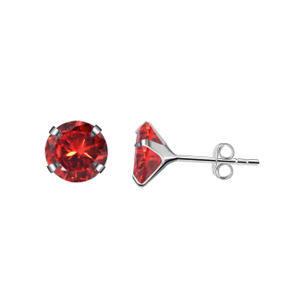 10504 Strieborné náušnice RED RUBY  Ag925/1000; ≤1,15 g