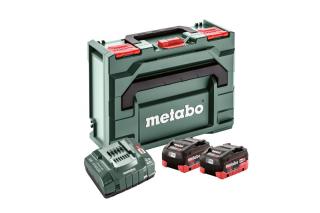 18V 8AH LiHD, 2 x batéria s nabíjačkou METABO Basic-Set ,Metabox