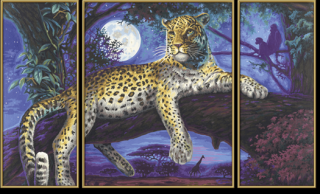 Afrika - leopard v noci (80 x 50 cm) (Maľovanie podľa čísel - Schipper)