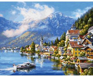 Na jazere Hallstatt (40 x 50 cm) (Maľovanie podľa čísel - Schipper)