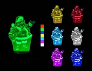 3D LED lampa - Santa Claus Sharks SA097