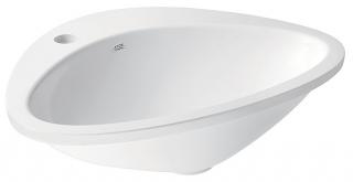 HANSGROHE AXOR Massaud asymetrické zápustné umývadlo s otvorom, bez prepadu, 585 x 469 mm, alpská biela