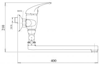 NOVASERVIS METALIA 55 Paneláková nástenná vaňová batéria 100 mm 55073 - chróm-otvor