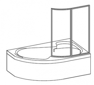 RAVAK VSK2 ROSA vaňová zástena dvojdielna Ľavá/Pravá 140cm - Pravý