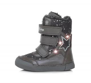 D.D.STEP 068 LIGHT dievčenské zimné topánky Dark Grey Hviezda Veľkosť: 30