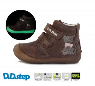 D.D.STEP LUMINO dievčenské prechodné topánky Chocolate BAREFOOT 063 Veľkosť: 36