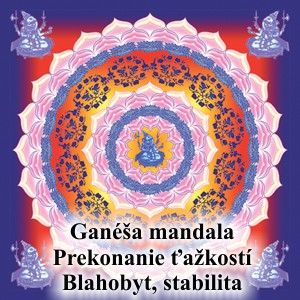 Samolepiaca. Mandala Ganesha-Prekonanie ťažkostí, stabilita - obraz s energiou feng shui