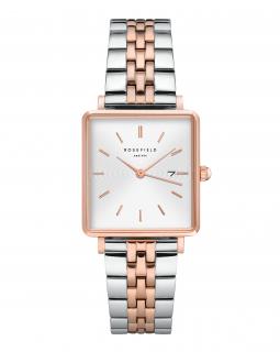 Hodinky ROSEFIELD The Boxy White Sunray Silver Rosegold Duo Rosefield Watches 8720039330535