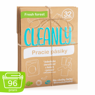 Sada 3 balení pracích pásikov Cleanly Eco s vôňou Fresh Forest (3 x 32 praní)