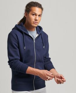 Superdry pánska mikina Organic Cotton Vintage Logo Embroidered Zip Hoodie - Námornícka modrá - XXXL