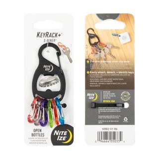 Kľúčenka s karabínou Nite Ize Keyrack+ S-biner Farba: čierná