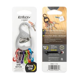 Kľúčenka s karabínou Nite Ize Keyrack+ S-biner Farba: strieborná