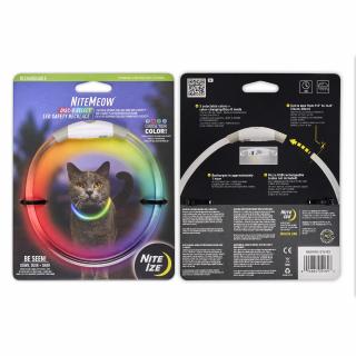 Nabíjateľný bezpečnostný golier LED Nite Ize NiteMeow™ Rechargeable LED Safety Necklace - Disc-O Select™