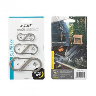 Nite Ize S-Biner Stainless Steel Oceľová obojstranná karabína veľkosť a farba: COMBO 3 pack nerez