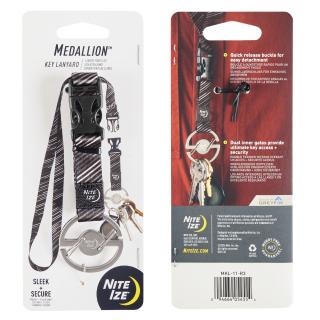 Obojstranná karabína so šnúrkou Nite Ize Medallion™ Key Lanyard