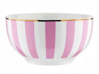 Porcelánová miska 13cm STRIPES ružovo-biela