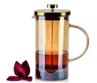 Pretlačacia kanvica french press zlatej farby 1L