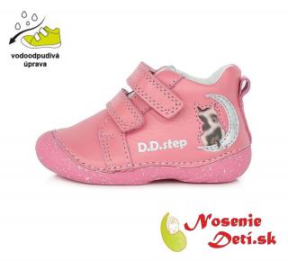 DD Step Barefoot alternatíva dievčenská prechodná obuv DD Step Svetloružové Mačička 015-353A, Veľkosť obuvi 20