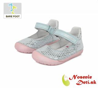 DD Step Barefoot dievčenské balerínky Strieborné s hviezdičkami DD Step 070-980, Veľkosť obuvi 20