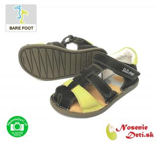 DD Step Chlapčenské barefoot sandále s pevnou pätou Khaki DD Step 076-382E, Veľkosť obuvi 20